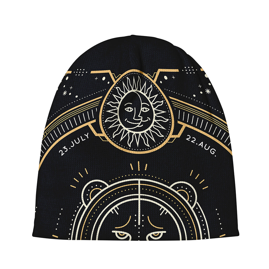 Vintage Leo Zodiac Sign Print Beanie