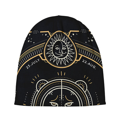Vintage Leo Zodiac Sign Print Beanie