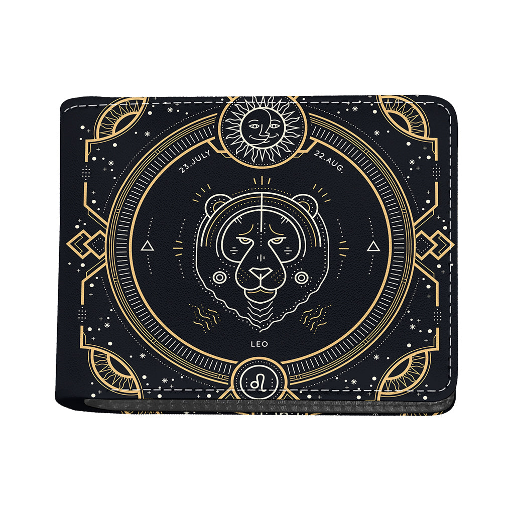 Vintage Leo Zodiac Sign Print Bifold Wallet