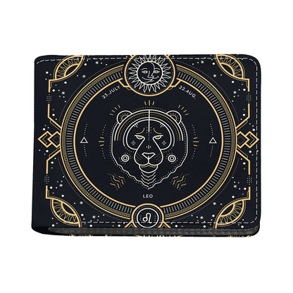 Vintage Leo Zodiac Sign Print Bifold Wallet