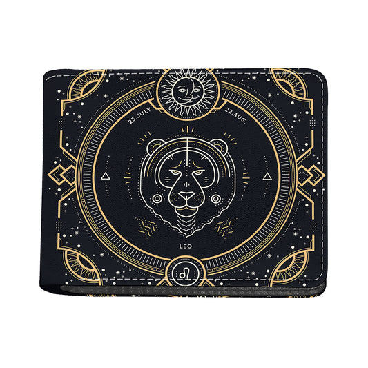 Vintage Leo Zodiac Sign Print Bifold Wallet