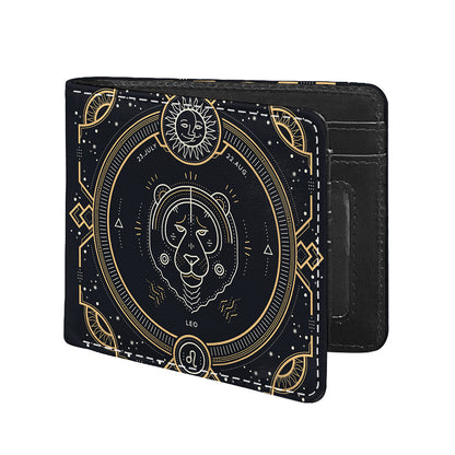 Vintage Leo Zodiac Sign Print Bifold Wallet