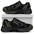 Vintage Leo Zodiac Sign Print Black Chunky Shoes