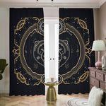 Vintage Leo Zodiac Sign Print Blackout Pencil Pleat Curtains