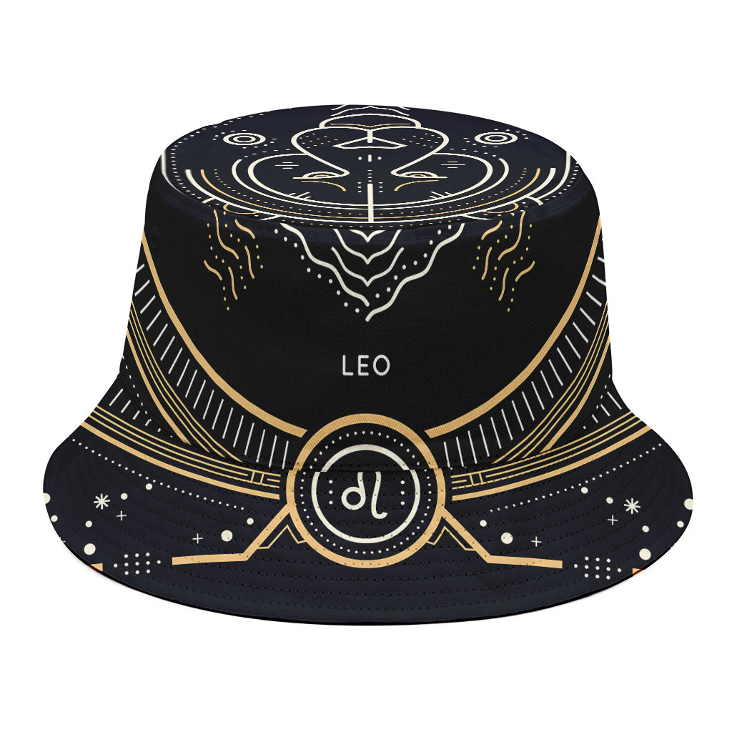 Vintage Leo Zodiac Sign Print Bucket Hat