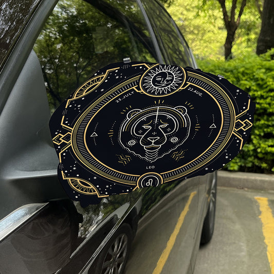 Vintage Leo Zodiac Sign Print Car Side Mirror Covers