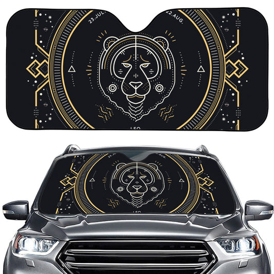 Vintage Leo Zodiac Sign Print Car Windshield Sun Shade