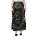 Vintage Leo Zodiac Sign Print Chiffon Maxi Skirt