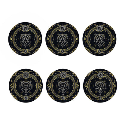 Vintage Leo Zodiac Sign Print Coaster Set