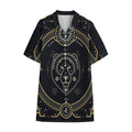 Vintage Leo Zodiac Sign Print Cotton Hawaiian Shirt