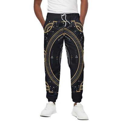 Vintage Leo Zodiac Sign Print Cotton Pants