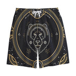 Vintage Leo Zodiac Sign Print Cotton Shorts