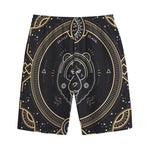 Vintage Leo Zodiac Sign Print Cotton Shorts