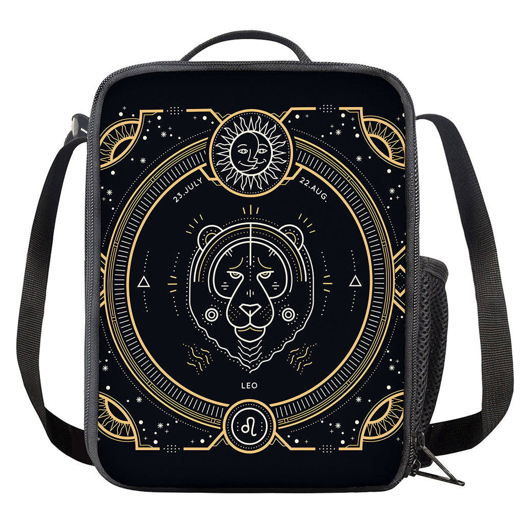 Vintage Leo Zodiac Sign Print Crossbody Lunch Bag
