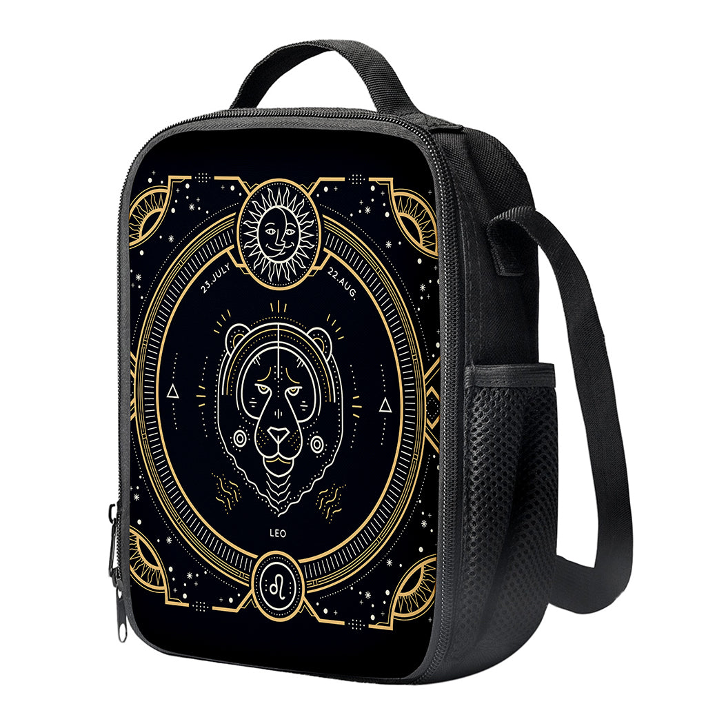 Vintage Leo Zodiac Sign Print Crossbody Lunch Bag