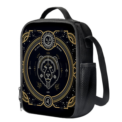 Vintage Leo Zodiac Sign Print Crossbody Lunch Bag