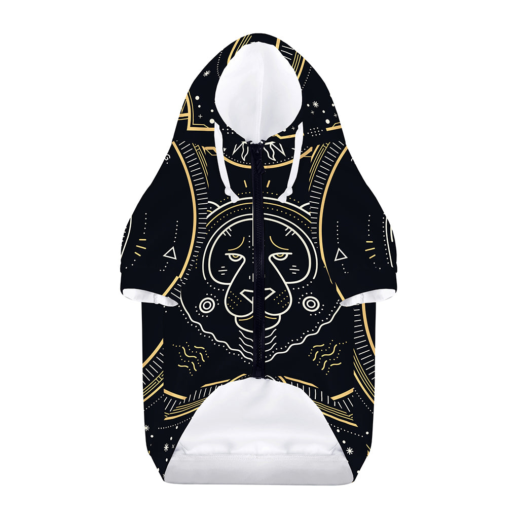 Vintage Leo Zodiac Sign Print Dog Zip Up Hoodie