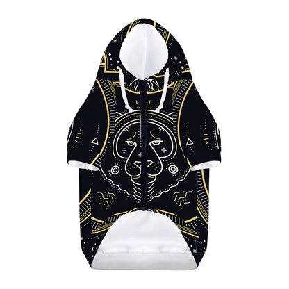 Vintage Leo Zodiac Sign Print Dog Zip Up Hoodie
