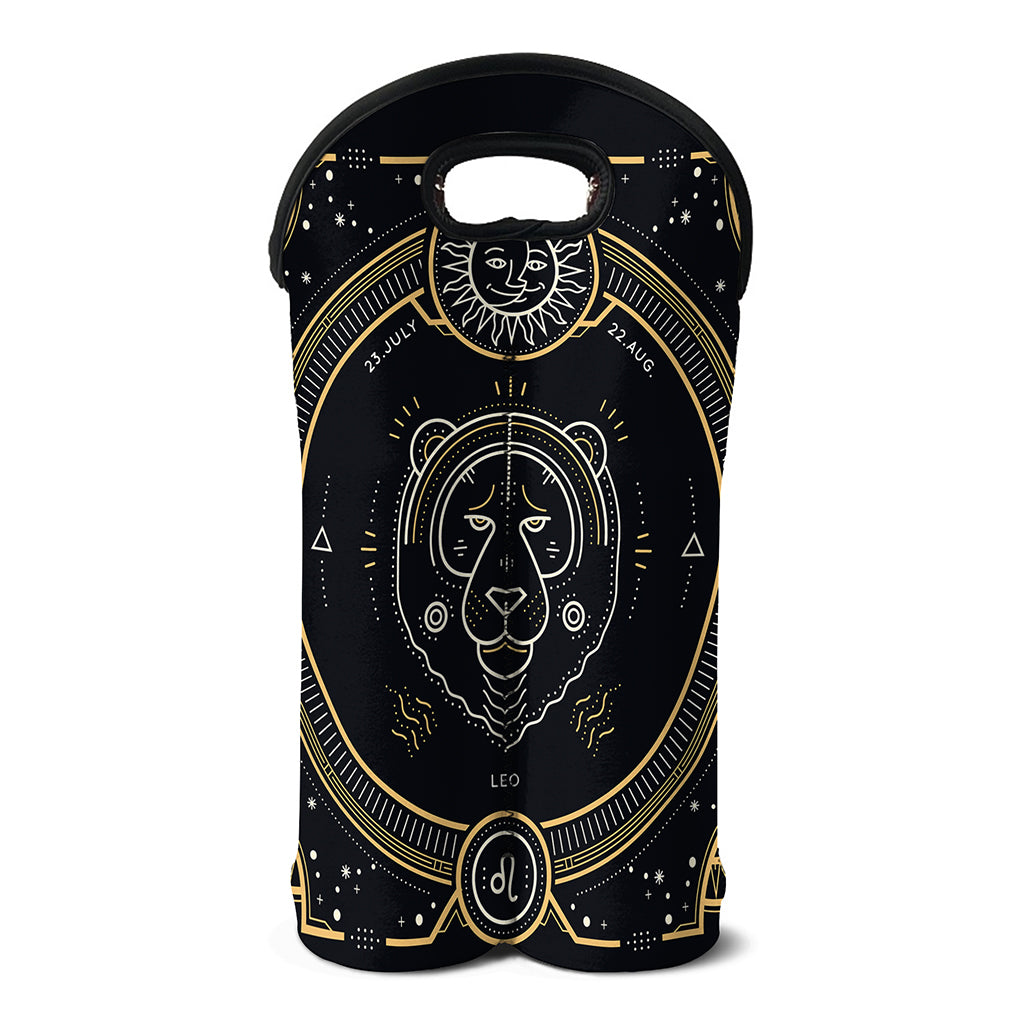 Vintage Leo Zodiac Sign Print Double Neoprene Wine Tote