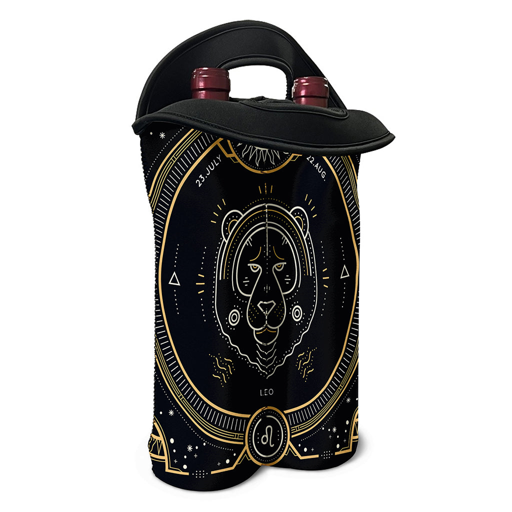 Vintage Leo Zodiac Sign Print Double Neoprene Wine Tote
