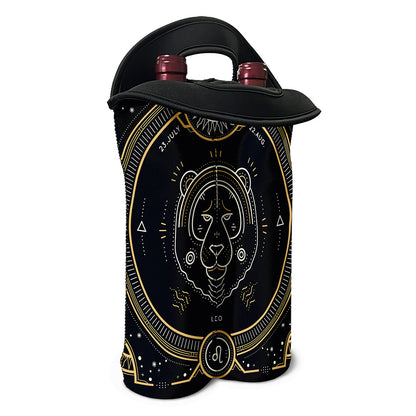 Vintage Leo Zodiac Sign Print Double Neoprene Wine Tote