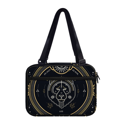 Vintage Leo Zodiac Sign Print Double Strap Bible Bag
