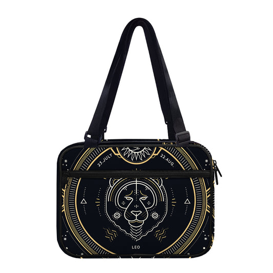 Vintage Leo Zodiac Sign Print Double Strap Bible Bag