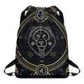 Vintage Leo Zodiac Sign Print Drawstring Backpack