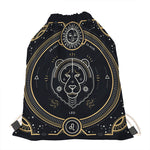 Vintage Leo Zodiac Sign Print Drawstring Bag