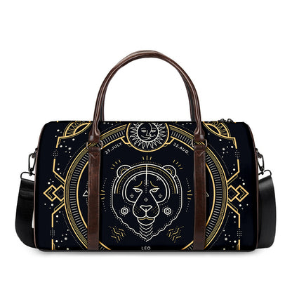 Vintage Leo Zodiac Sign Print Duffle Bag