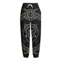Vintage Leo Zodiac Sign Print Fleece Lined Knit Pants