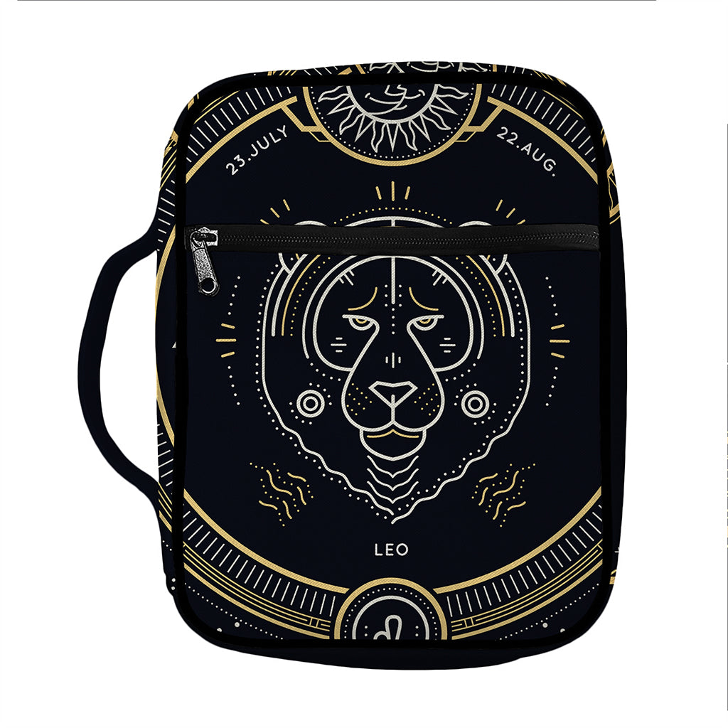 Vintage Leo Zodiac Sign Print Front Pocket Bible Bag
