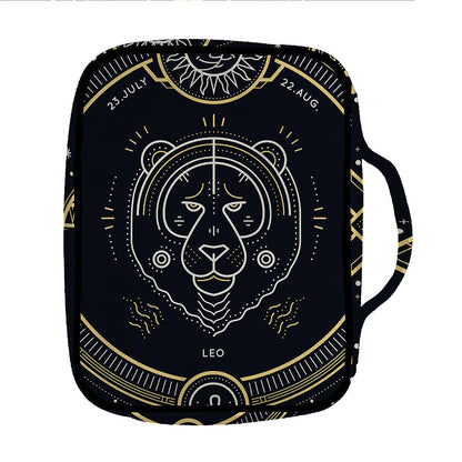 Vintage Leo Zodiac Sign Print Front Pocket Bible Bag