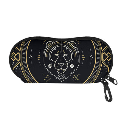 Vintage Leo Zodiac Sign Print Glasses Case