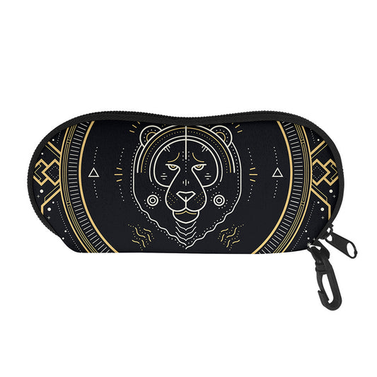 Vintage Leo Zodiac Sign Print Glasses Case