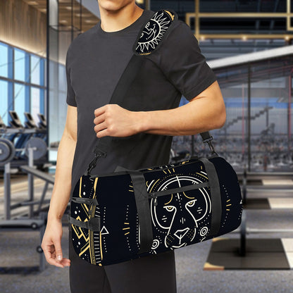Vintage Leo Zodiac Sign Print Gym Bag