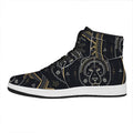 Vintage Leo Zodiac Sign Print High Top Leather Sneakers