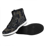 Vintage Leo Zodiac Sign Print High Top Leather Sneakers