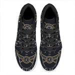 Vintage Leo Zodiac Sign Print High Top Leather Sneakers