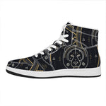 Vintage Leo Zodiac Sign Print High Top Leather Sneakers