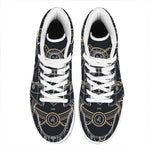 Vintage Leo Zodiac Sign Print High Top Leather Sneakers