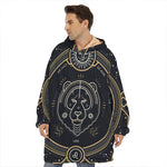 Vintage Leo Zodiac Sign Print Hoodie Blanket