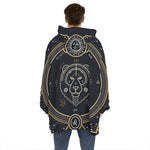 Vintage Leo Zodiac Sign Print Hoodie Blanket