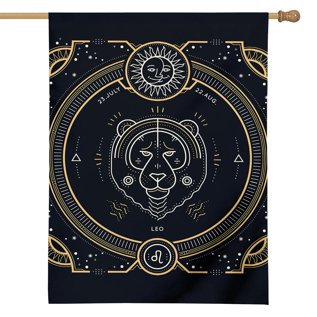 Vintage Leo Zodiac Sign Print House Flag