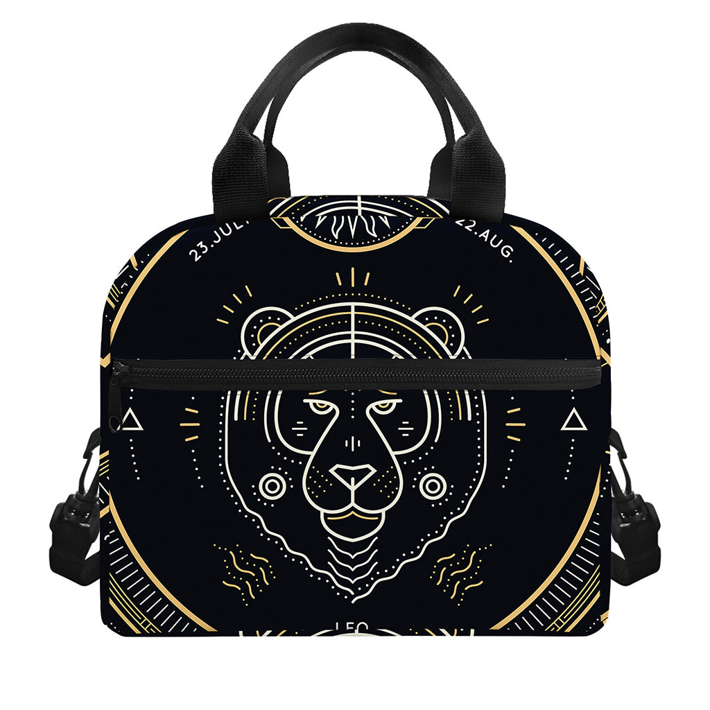 Vintage Leo Zodiac Sign Print Insulated Lunch Bag