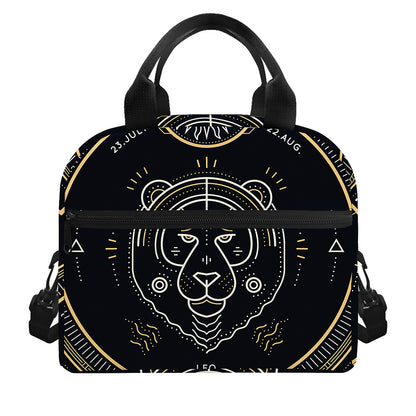 Vintage Leo Zodiac Sign Print Insulated Lunch Bag