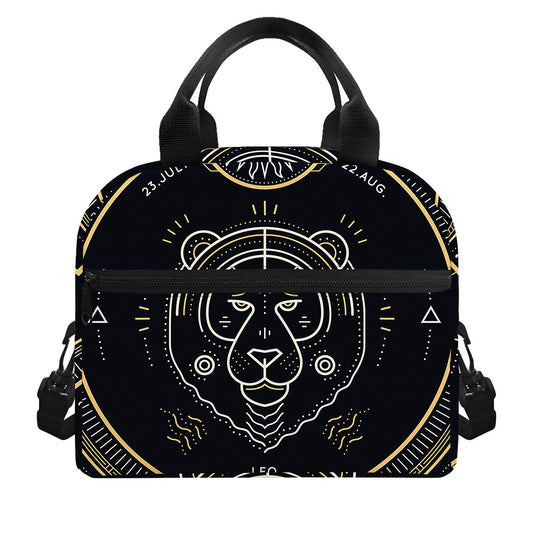 Vintage Leo Zodiac Sign Print Insulated Lunch Bag
