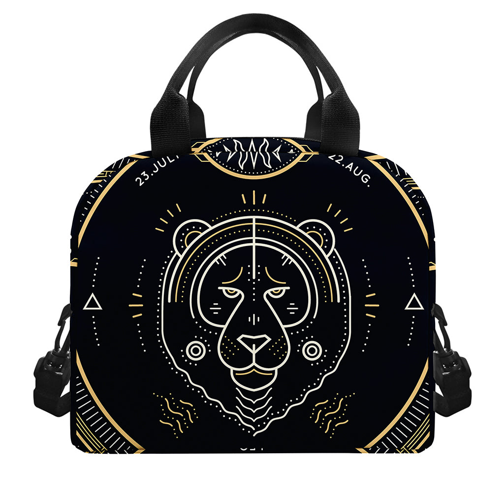 Vintage Leo Zodiac Sign Print Insulated Lunch Bag
