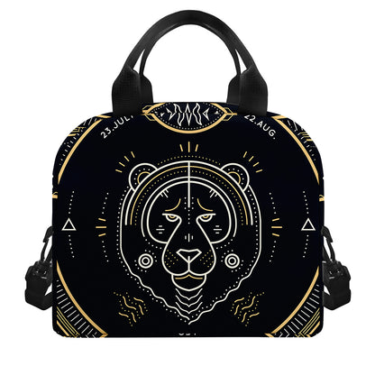 Vintage Leo Zodiac Sign Print Insulated Lunch Bag