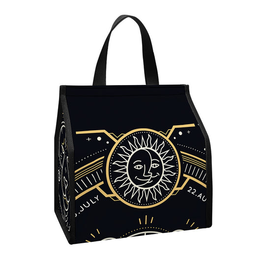 Vintage Leo Zodiac Sign Print Insulated Lunch Tote